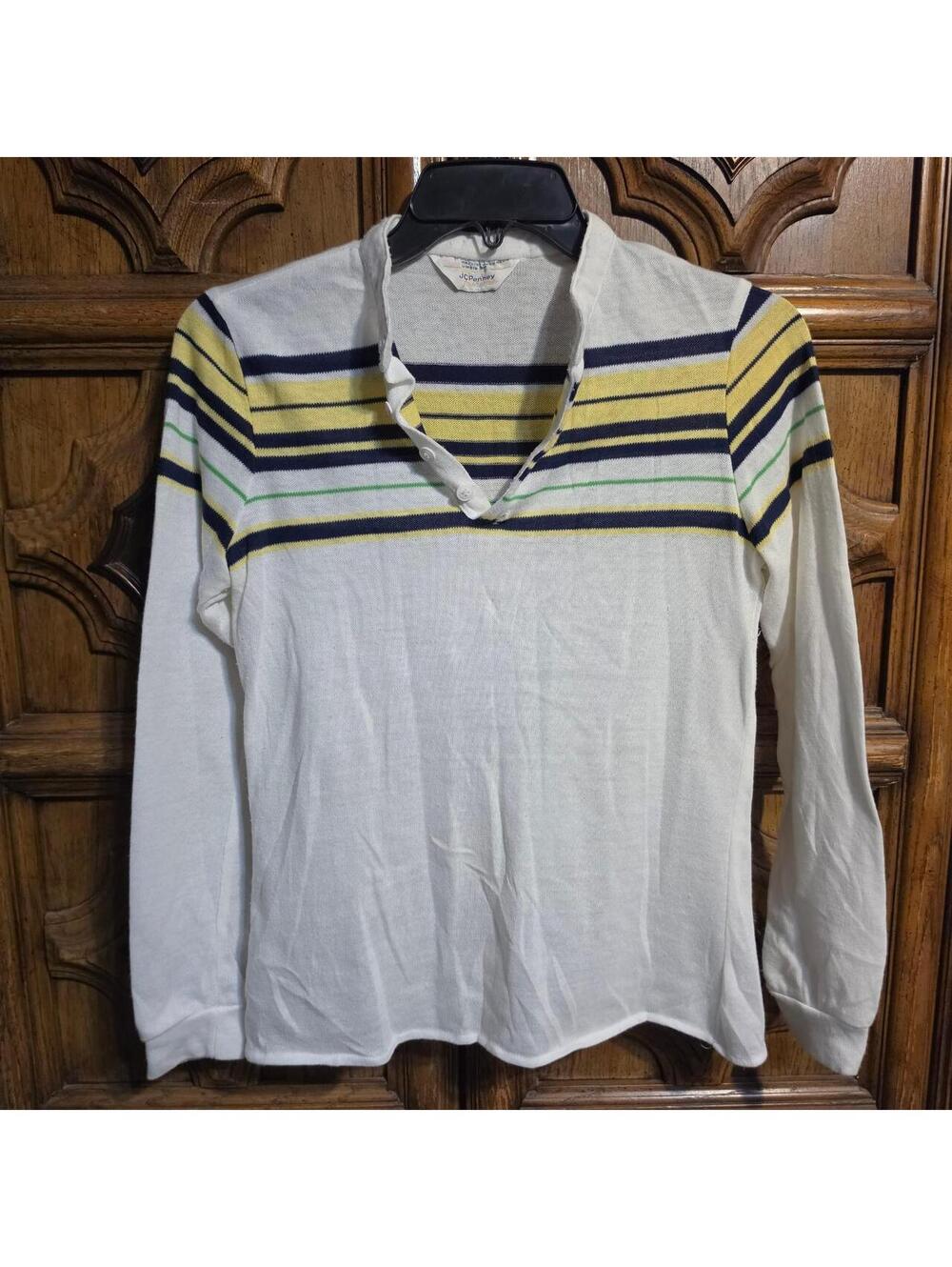 Vintage 70s JCPenney Fashions Striped Knit Top